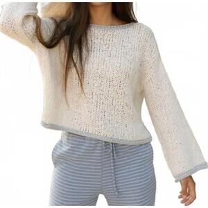 NEW BY TOGETHER dreamscape sweater in ivory grey